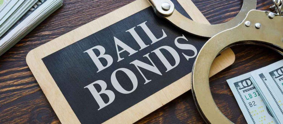 Plate with bail bonds and handcuffs